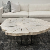 BLEACHED COFFEE TABLE 57" X 53"