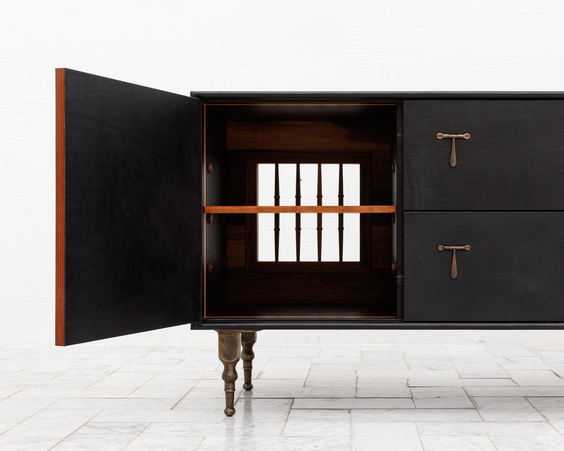 LEATHER CREDENZA