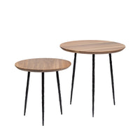 GIACO WALNUT NESTING TABLES - LIGHT