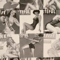 Scrapbook 1950s Pin-up Collaged Wallcovering - 36" wide. Sold by the yard, available by the panel.