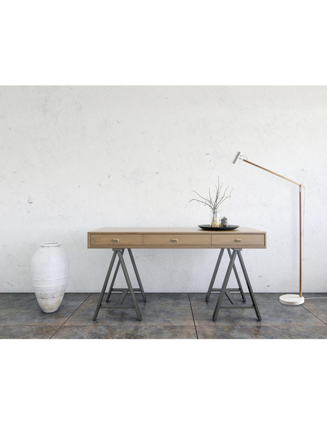 MINIMALIST FLOOR LAMP - WHITE/NATURAL