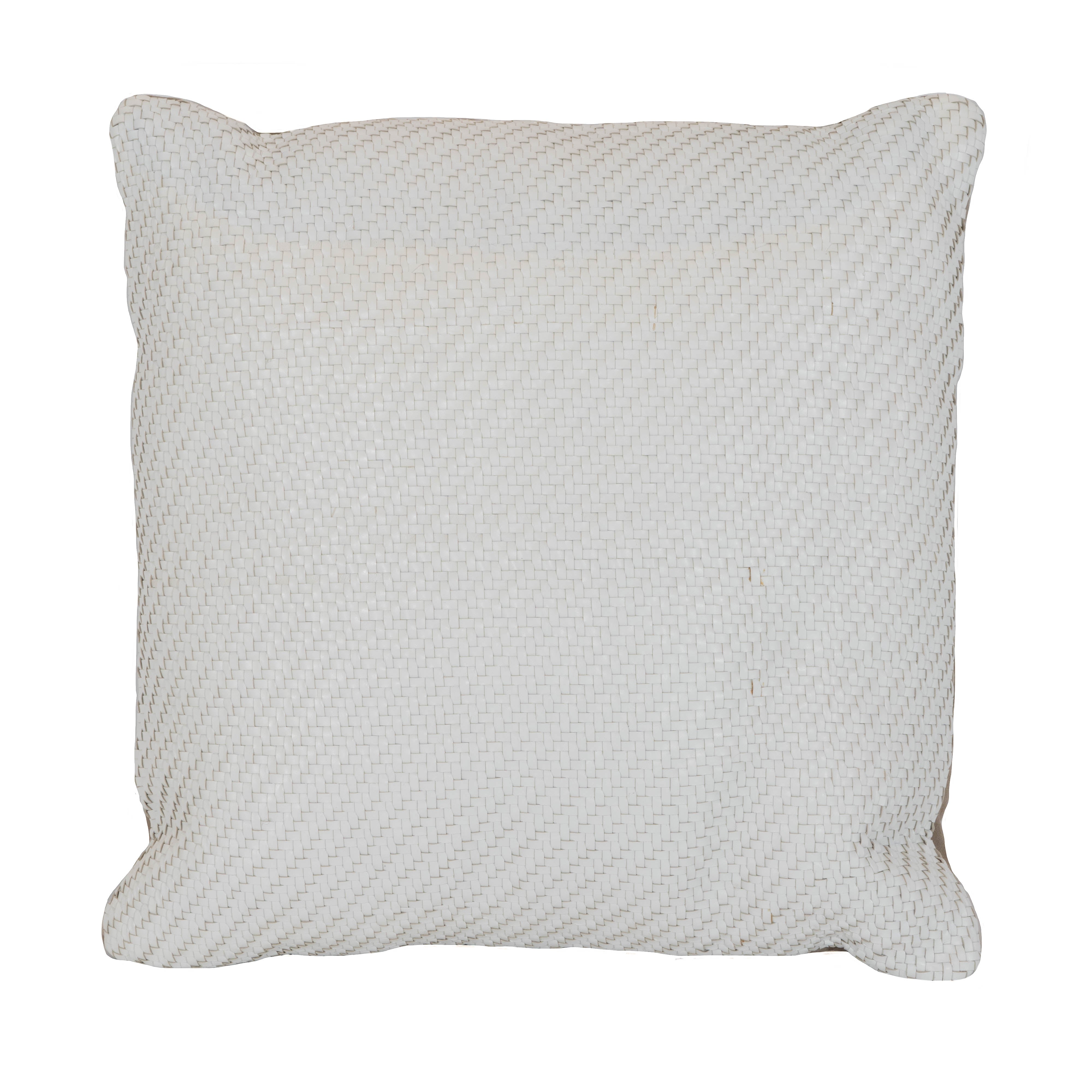 20'' WHITE LEATHER PILLOW Elizabeth Dow Home