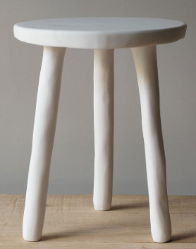 WHITE RESIN SIDE TABLE 18"