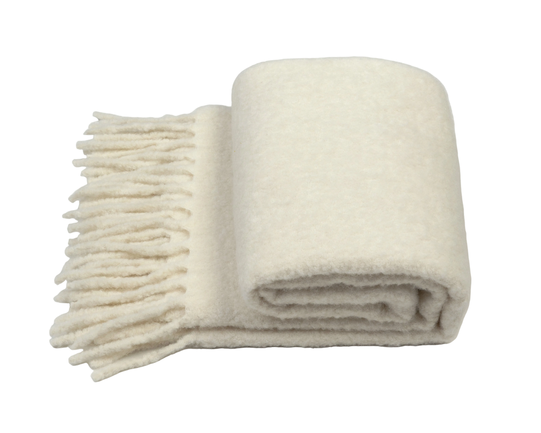 Boucle Alpaca Ivory Throw