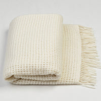 Basketweave Ivory Throw 58" x 70"