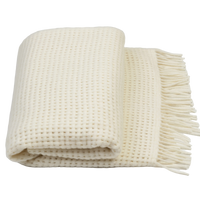 Basketweave Ivory Throw 58" x 70"