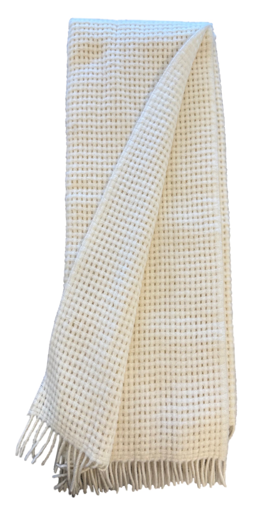 Basketweave Ivory Throw 58" x 70"