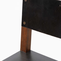 BLACK WALNUT & LEATHER  STOOL