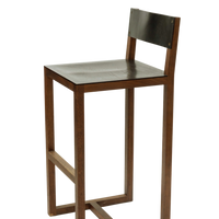 BLACK WALNUT & LEATHER  STOOL