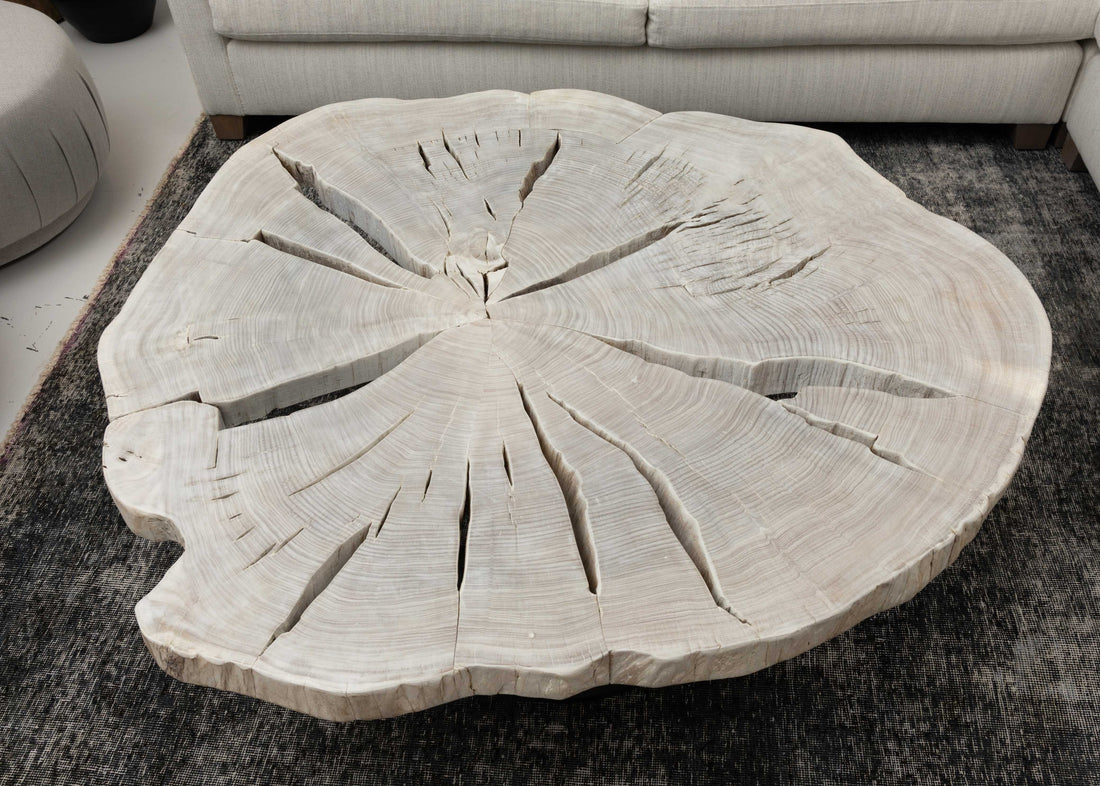 BLEACHED COFFEE TABLE 57" X 53"
