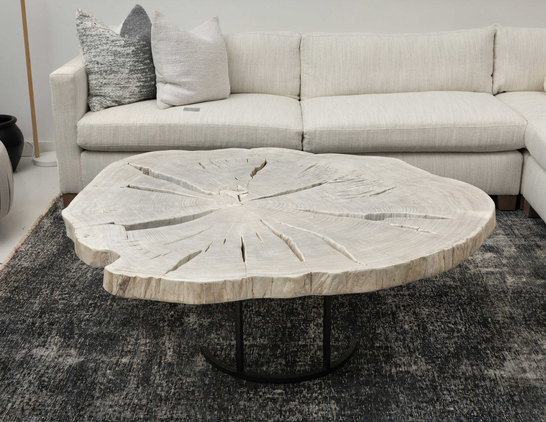 BLEACHED COFFEE TABLE 57" X 53"