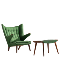 Green 'Papa Bear' Lounge Chair & Ottoman