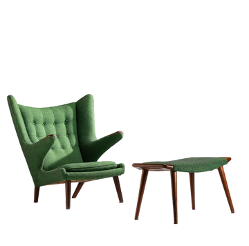 Green 'Papa Bear' Lounge Chair & Ottoman