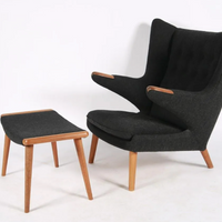 HANS WEGNER "PAPA BEAR" CHAIR WITH OTTOMAN