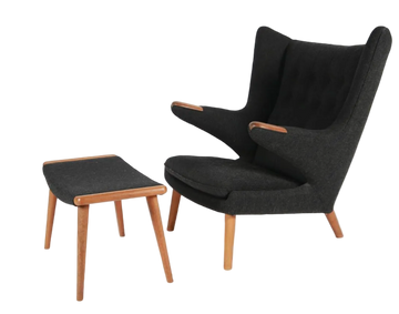 HANS WEGNER "PAPA BEAR" CHAIR WITH OTTOMAN