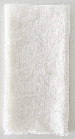 White Linen Fringe Napkins 21" x 21"