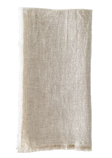 Beige Linen Fringe Napkins 21" x 21"