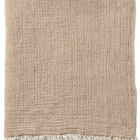 Doubleweave Turkish Cotton Bed Blanket - Beige  95" x 100"