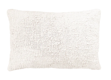 Cozy Cotton Ivory Boucle Pillow 14" x 20"