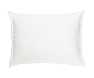 White Linen Fringe Pillow 14" x 40"