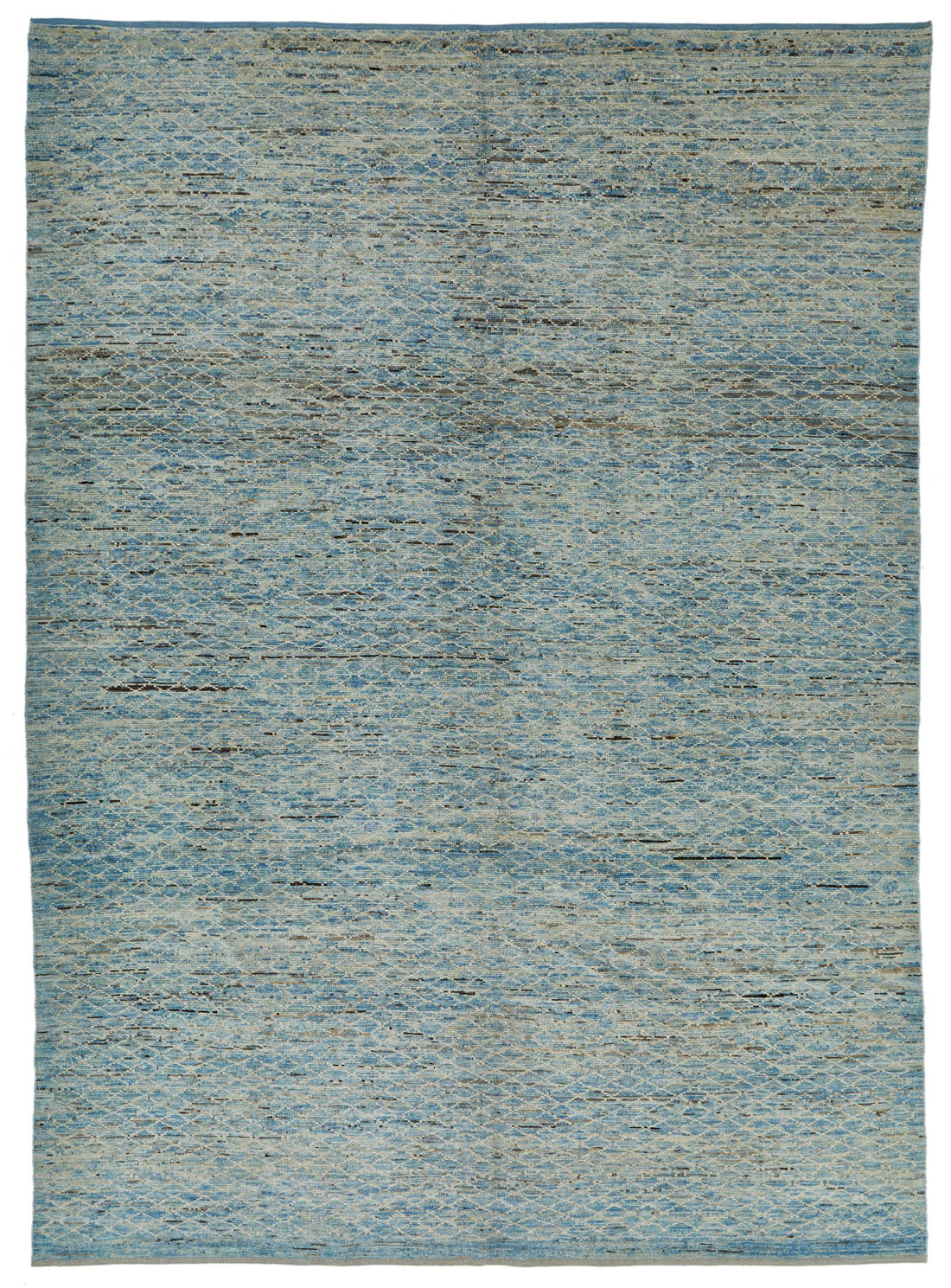 MODERN LIGHT BLUE-IVORY RUG 8.10 X 12.0