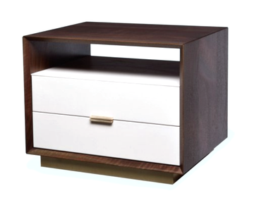 Natural Walnut and Leather Nightstand