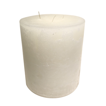 WHITE 3 WICK CANDLE 6.5'' x ''7''