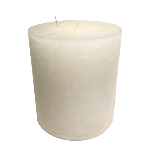 WHITE 3 WICK CANDLE 6.5'' x ''7''