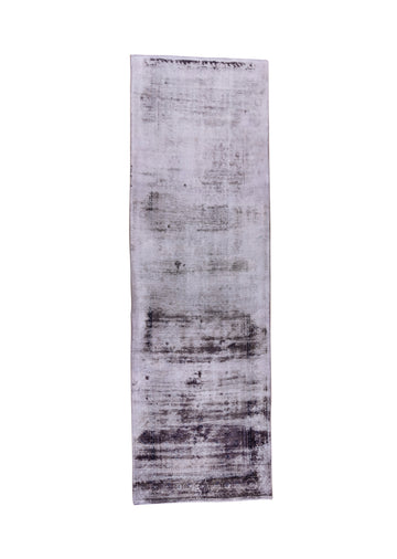 VINTAGE GREY OVERDYED AREA RUG  10'3'' x 3'3''