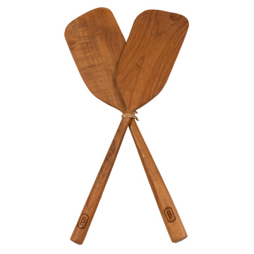 NATURAL TEAK SPATULA  SET OF TWO