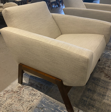 VINTAGE CLUB CHAIR W/ WALNUT BASE